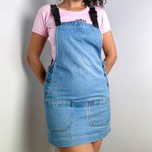 Y2K Blue Denim Overall Mini Dress